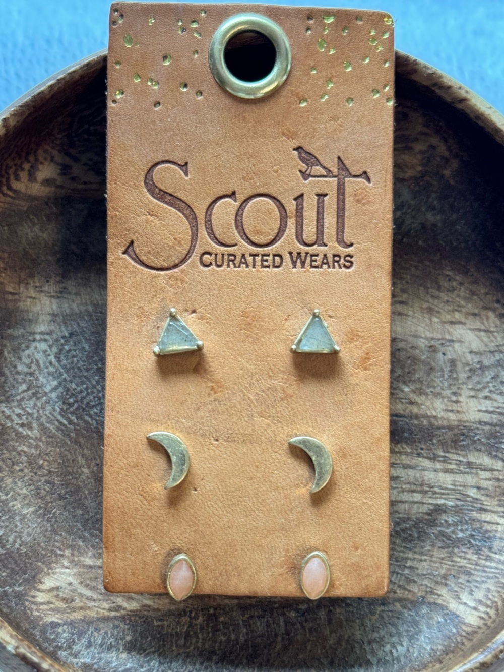 Stone Gold Earring Set